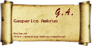Gasparics Ambrus névjegykártya